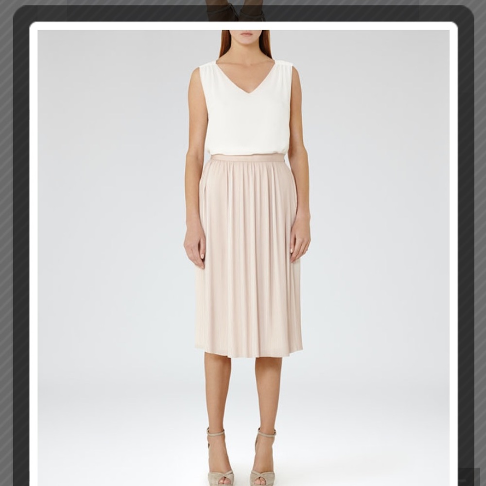 NWT Reiss Adalie Two Toned Pleated Skirt